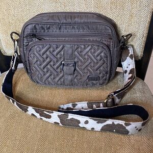 Lug Carousel Convertible Quilted Nylon Crossbody/Belt Bag in the color Walnut